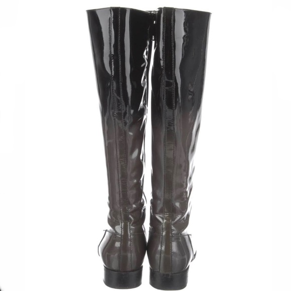 Authentic Ombre Prada Patent Leather Riding Boots in Black/Grey 41 - Picture 3 of 11